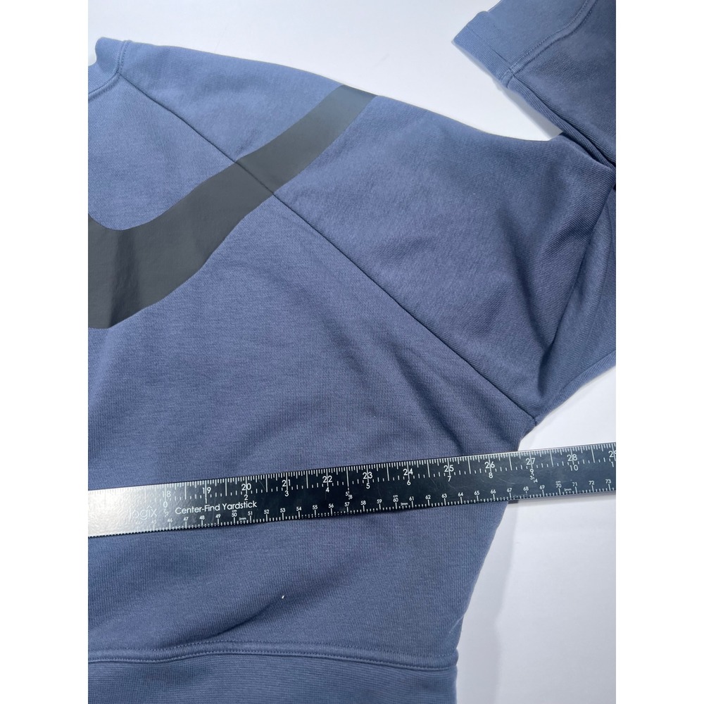 Nike Sweatshirt Womens XL Blue Cropped Dri-FIT Big Swoosh Raglan Pullover - Picture 4 of 5